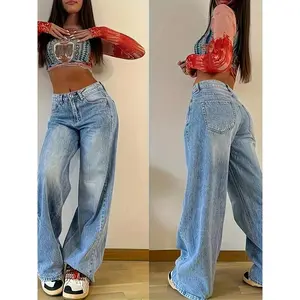 Unique Retro Blue Jeans | Unique Retro Blue Women’s Jeans | One-Click Activation, Ultra-Long Silhouette, Retro Blues Style