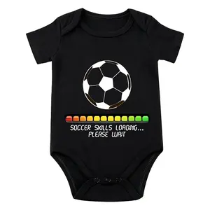 "Soccer Skills Loading Please Wait" Baby Onesie | Soccer & Loading Bar Graphic Romper | Soft Cotton Sports-Themed Newborn Outfit for Baby Boys