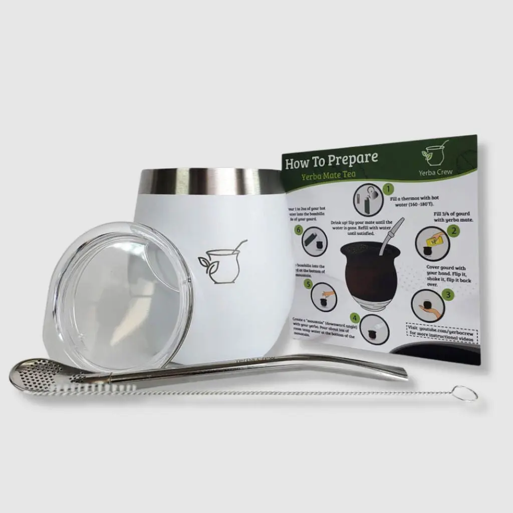 Glacier White Stainless Steel Thermal Drink Mate Set, Insulated Flask with Lid, Kitchenware Drinkware Accessory