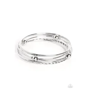 Lost and Found - Silver Bangle Bracelet Set - Paparazzi