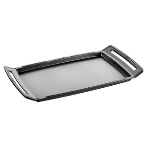 STAUB Enameled Cast Iron Griddle, 18.5 x 9.8-inch Double Burner, Made in France
