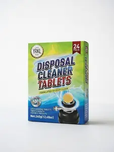XL Foaming Garbage Disposal Cleaner Tablets - Fresh Lemon Scent, Powerful Deep Clean & Deodorizer for Sink Odor Removal & Disposer Freshener, 12 Pack (24 Pack Available)