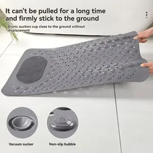 Non-Slip Shower Mat with Drain Holes and Suction Cups, PVC Bathroom Pad, Easy Clean, Hotel Bath Accessory, Bathroom Mats, Shower Floor Mat Non Slip