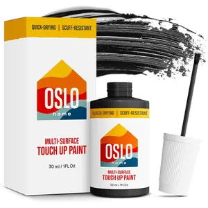 Black 1oz Matte Touch Up Paint with In-bottle Brush, Quick Drying for Home Repairs Kitchen Cabinets Furniture Walls