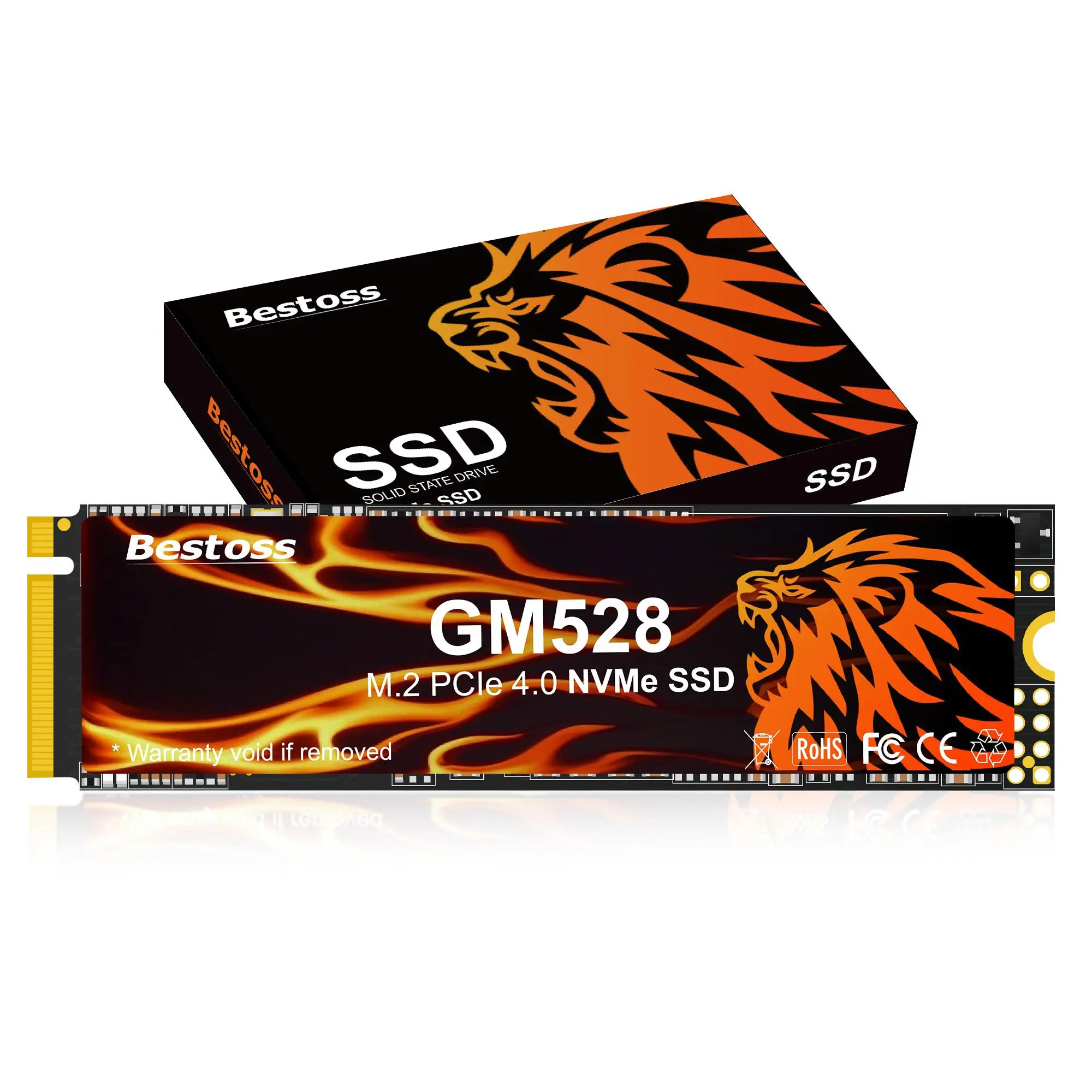 Bestoss GM528 M.2 2280 NVMe PCIe 4.0 Internal SSD, 3D NAND SLC Cache, Up to 5000MB/s ,High-Speed Storage Upgrade for Gaming PCs, Business Laptops