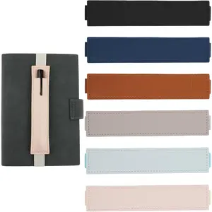 6pcs Adjustable Elastic Band Pen Holder, Detachable PU Leather Pen Sleeve Pouch Journal Pencil Holder  Notebook, Planners, Binders and Books (6 Colors)