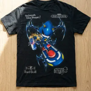Metal Shadow Energy Drink Graphic T-Shirt, Futuristic Robot Racing Design, Retro Gaming Streetwear Comfort Colors, Shadow Hedgehog Shirt, Unisex Gift