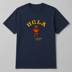 UCLA Bear Graphic T-Shirt – Navy College Spirit Tee Featuring Retro Mascot Print, Perfect for Campus, Alumni, and Casual Wear, Men’s & Women’s Tops