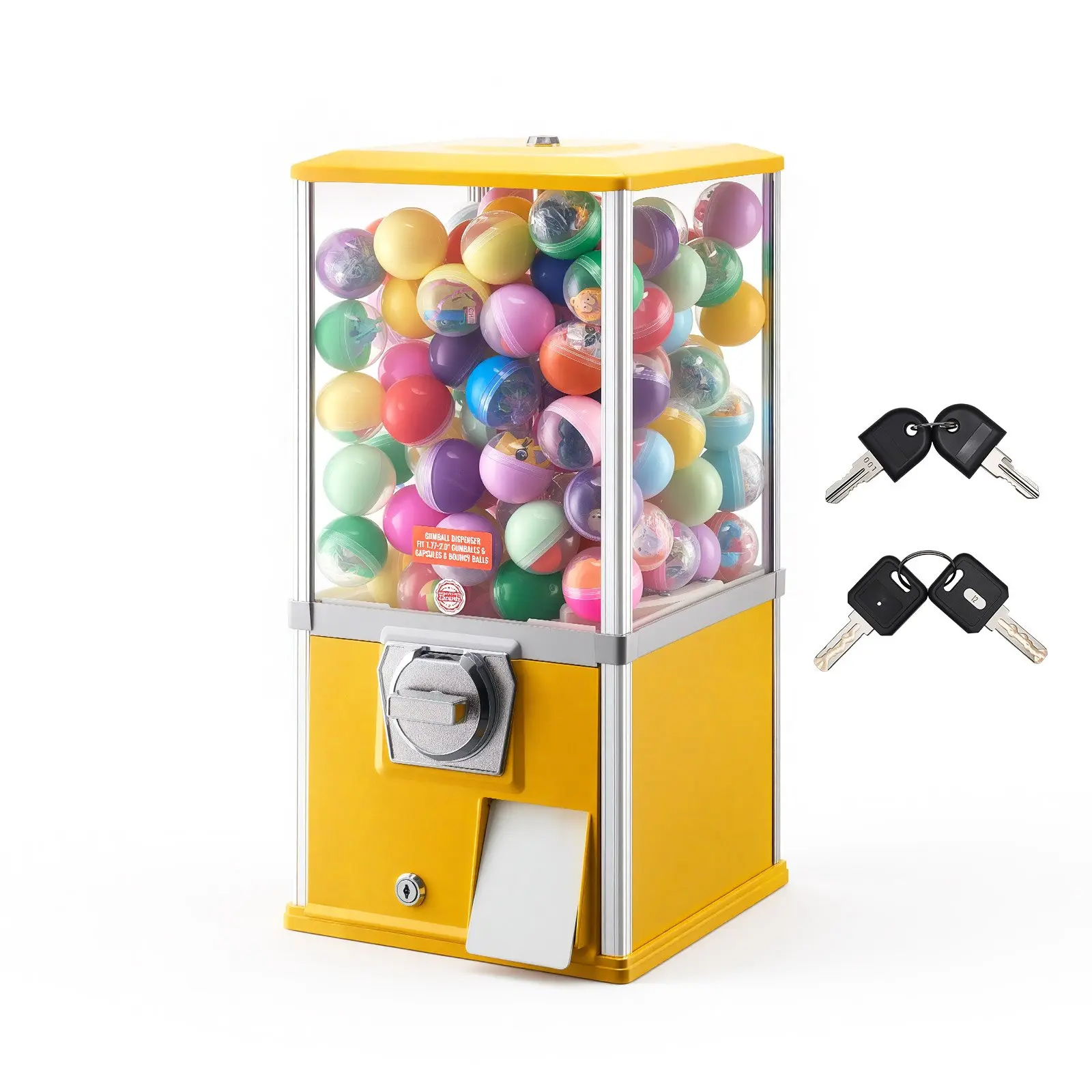 【DealsForYouDays】VEVOR Gumball Machine, 21 inch Height Candy Vending Machine Dispenser, 25-Cent Vending Machines for Shopping Malls, Supermarkets, Amusement Parks, Arcades, Holds Up to 180 1.77 inch Spherical Candies