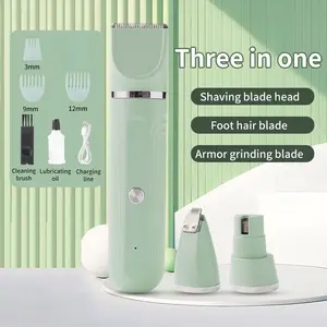 Cat and Dog Specialized Grooming Kit - 3-in-1 Rechargeable Low Noise Pet Hair Clipper, Wireless Silent Nail File and Hair Trimmer for Cats and Other Pets
