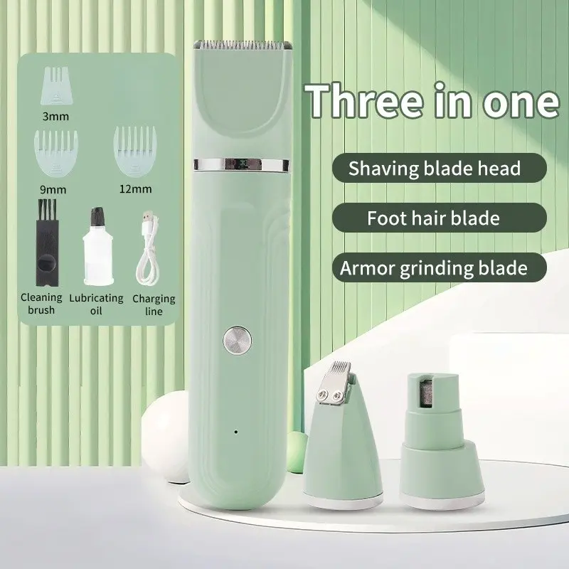 Cat and Dog Specialized Grooming Kit - 3-in-1 Rechargeable Low Noise Pet Hair Clipper, Wireless Silent Nail File and Hair Trimmer for Cats and Other Pets