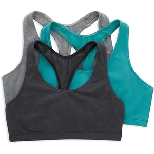Women's Racerback Cotton T-Back Bralette (3 Pack)