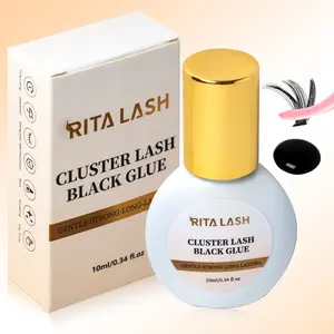 RITALASH Lash Glue Cluster Eyelash Glue Black Sensitive Lash Glue Fast Drying Waterproof Lash Glue Individual Lash Glue Long Lasting DlY Lash Extension Glue Strong Hold Eyelash Glue for Lash Extensions(10ML)