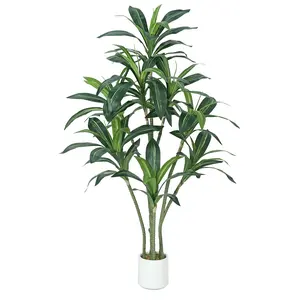 GARVEE 5.5FT Artificial Dracaena Tree: Faux Tropical Yucca Floor Plant in Pot for Indoor Outdoor Home Office Decor, All Season Greenery