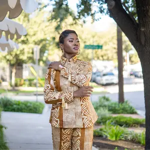 Zahra Mustard Two-Piece Pant Set