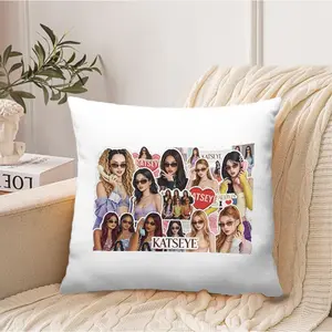 Yartab katseye Poster Merch Stuff Gifts Printed ThrowPillow Cover Soft DecorativePillowcase with Hidden Zipper for Sofa Bed Home Decor 2026