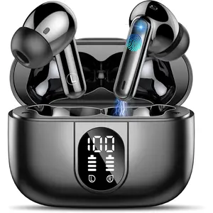 Wireless Earbuds Bluetooth 5.3 Headphones, 40H Playtime in-Ear Earphones, Mini Bluetooth Earbuds with ENC Noise Cancelling Mic, Deep Bass Stereo Ear Buds, LED Display, IPX7 Waterproof Earphones