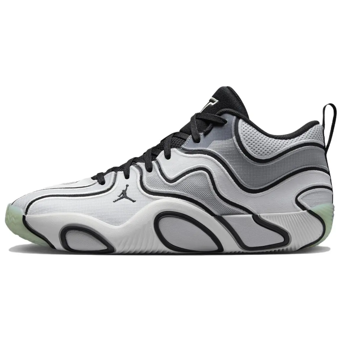 Jordan Tatum 3 Anti-Slip Wear-Resistant Mid-Top Basketball Shoes Unisex White Gray