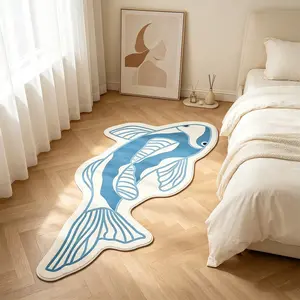 Abstract Koi Fish Rug, Soft Comfortable Carpet, Area Rug, Ideal for Living Room Bedroom, Fun Irregular Design, Perfect Birthday Gift