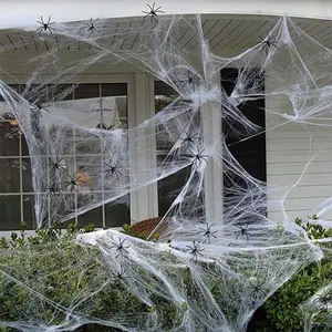 Halloween Spider Web Decorations 800sqft Strechy  Spider Webs with 40 Spiders for Indoor and Outdoor