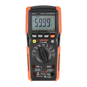 VEVOR Digital Multimeter, 6000-Count TRMS DC/AC Voltmeter Current Tester, Auto-Ranging Multimeter for Current Voltage Resistance Capacitance Temperature Diodes Continuity Low Impedance Measurment