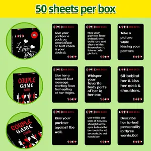 Interactive Friendship Cards for Couples, Love & Romance, Enhance Bonding & Fun Dating Night, 50-Piece Set, Perfect Party Game Accessories