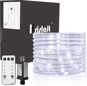 40ft 120 LED Heavy Duty Rope Lights, Indoor Rope Lights Plug in Outdoor Tube Lights for Garden, Patio, Party, Christmas, Clear (Cool White)