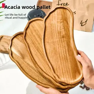 Large 11.4 Inch Teak Wood Tray, Single/two/three Piece Set, Multi-Functional Kitchen Decor, Fruit and Snack Bowl, Elegant Home Design, Salad Plates, Dessert Plates, Salad Serving Plates