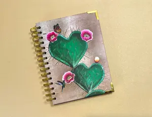 Corazones Espinados Notebook Hardcover Spiral 180 Pages Mexican Art Cactus Lover Gift Stationery Office Supplies