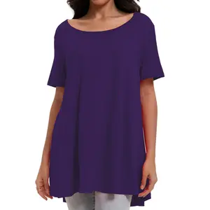 Plus Size Tops for Women Short Sleeve Shirts Casual Summer Clothes Round Neck Tunics for Leggings