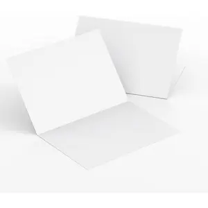 100-Pack Of Heavyweight White Blank Cards - 6x8 Scored To 4x6 Greeting Cards - 110lb Blank Cards - Printable Note Cards (4x6, inches)