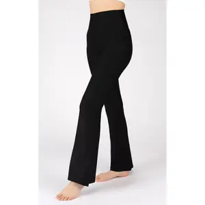 Felix Lux Ribbed Rachel Micro Flared Pant Fit Polyester Spandex Hip Bottom Women's Trendy Sophisticated Style PW78069