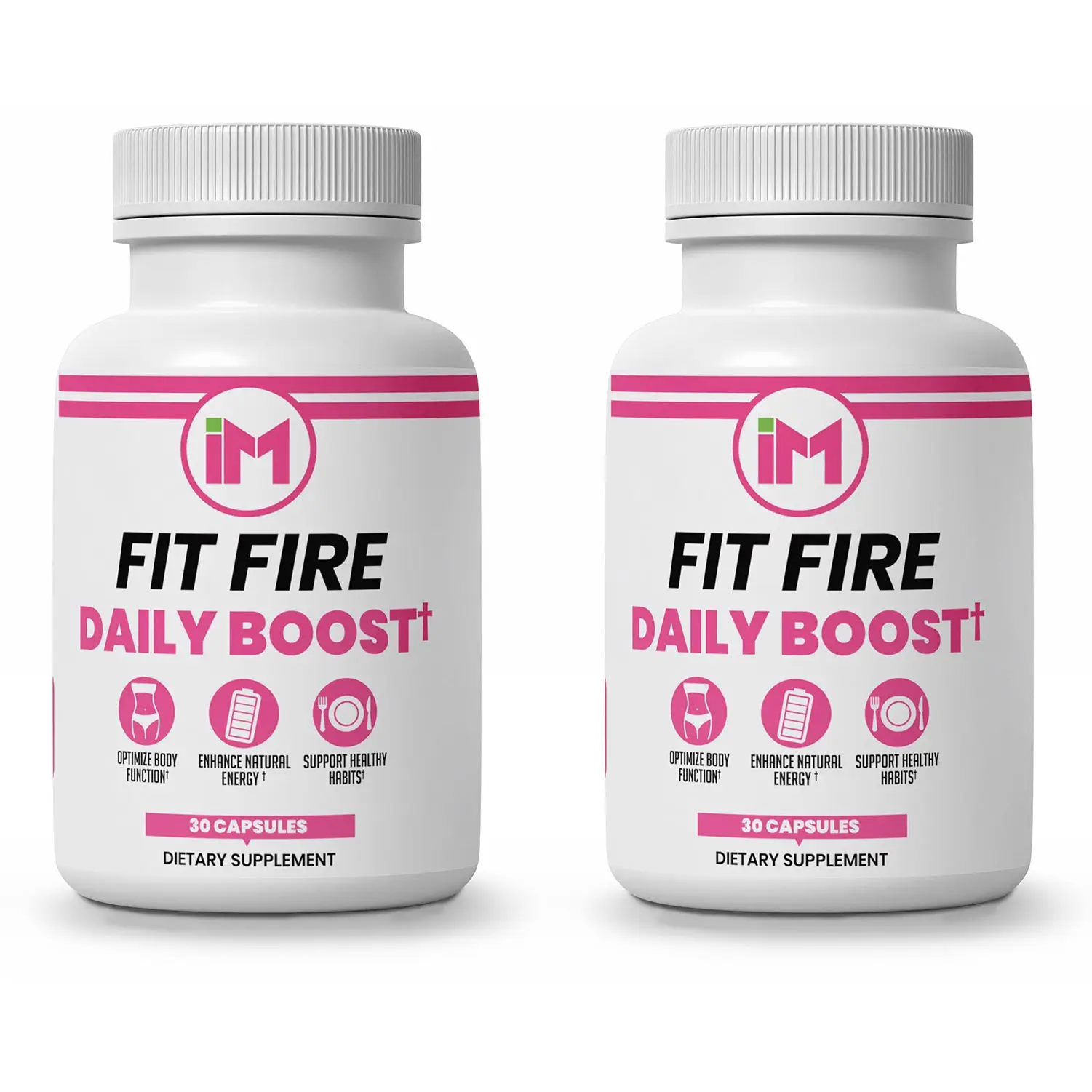 IM Fit Fire DB - 2 Bottles - Natural Dietary Nutrition Supplement | Green Tea Leaf Extract, Apple Cider Vinegar, Berberine HCL, Ginger Root, Cinnamon