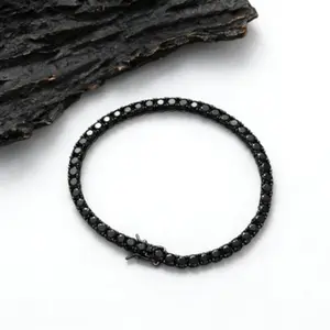 3/4/5mm Black Moissanite Tennis Bracelet Full Diamond 925 Silver Hiphop Jewelry for Women Men Luxury Bling
