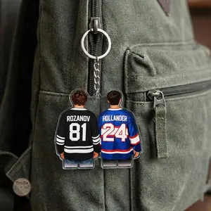 Heated Rivalry Hollanov Inspired Acrylic Keychains / Bag Charms, Team Rozano Keychain, Gay Romantic Gifts, Hockey Keychain