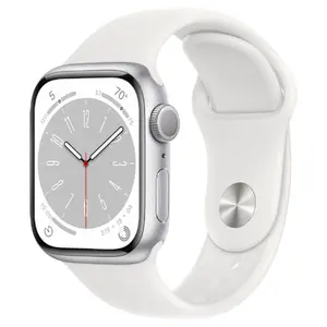 Apple Watch Series 8 41mm GPS - Silver Aluminum Case - White Sport Band (2022)(Refurbished Excellent)