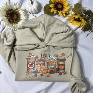 Pumpkin Spice Coffee Hoodie, Thanksgiving hoodie; Christmas hoodie
