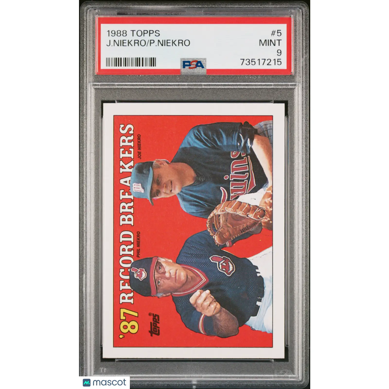 J/Niekro/P/Niekro PSA 1988 Topps Baseball #5 9 73517215