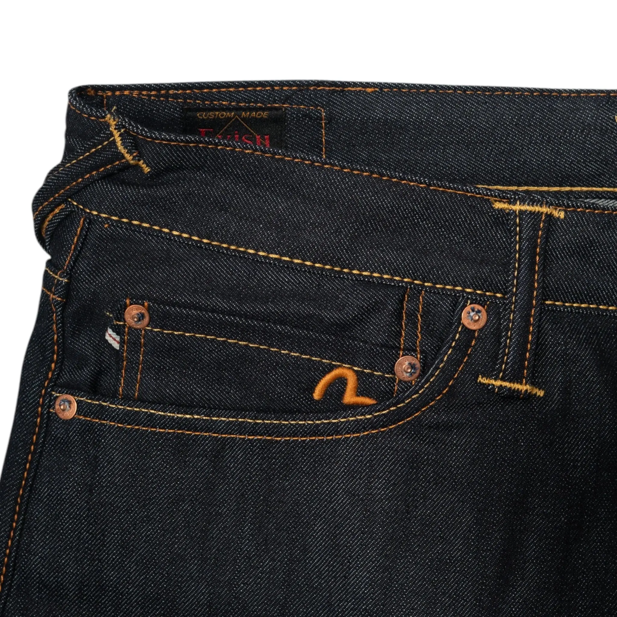 Menswear Palace x Evisu Dice Raw Finish Casual Trousers, Denim