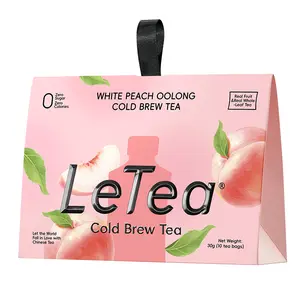 LeTea White Peach Oolong Cold Brew Tea - Zero Calories Real Fruit Infused Loose Leaf Tea from China 30g 10 Tea Bags