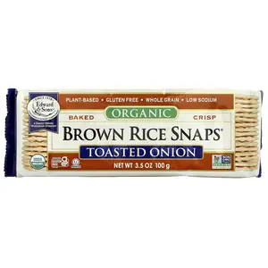 Edward & Sons Organic Baked Crisp Brown Rice Snaps®, Toasted Onion, 3.5 oz (100 g)