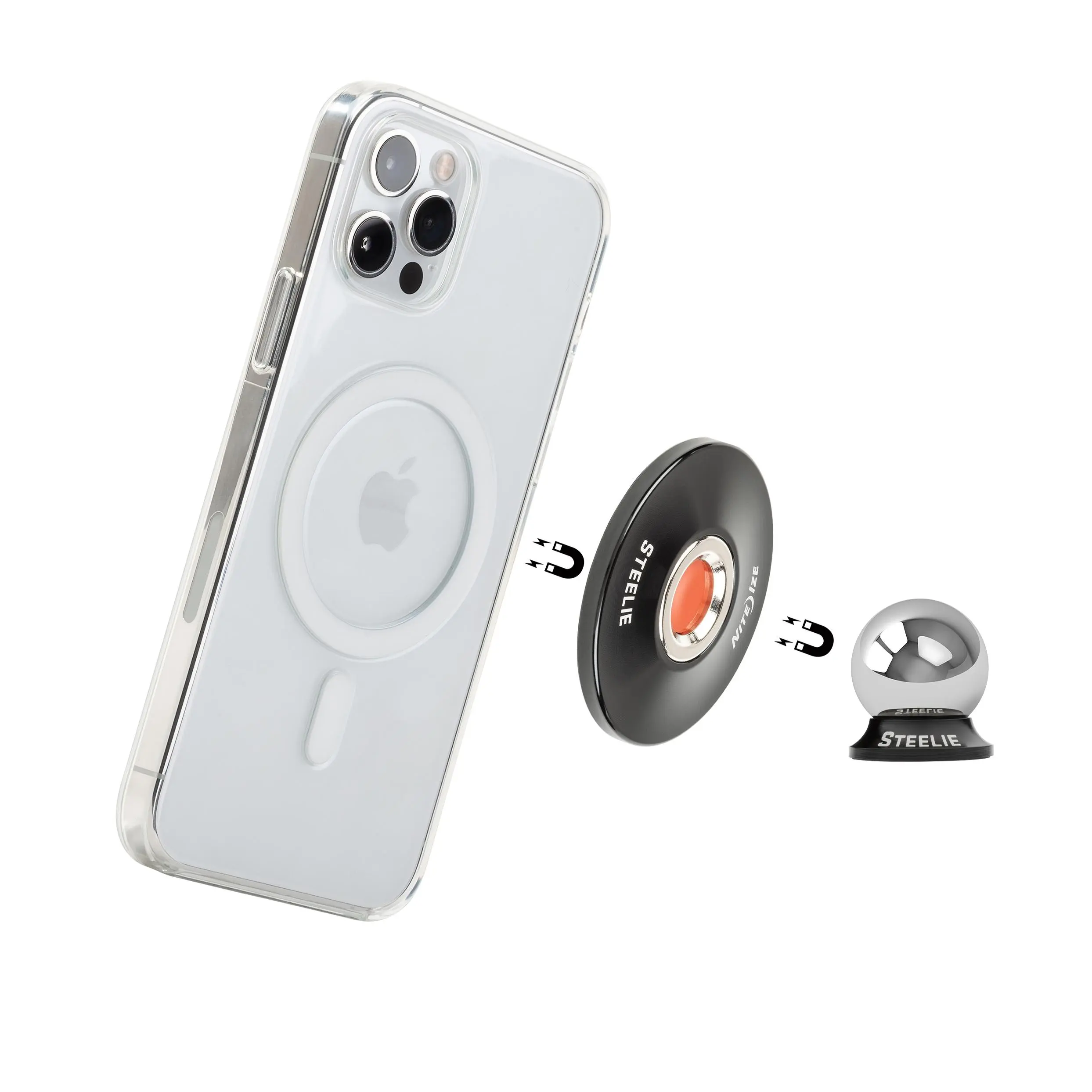 Steelie® Orbiter® Plus Dash Kit - MagSafe Magnetic Dashboard Mount, 360 Degree Rotating Hands-Free Phone Holder for Car Driving, 360 Degree Rotating Phone Holders & Mounts