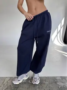 2025 summer wide leg sports pants, loose fit straight leg casual pants, comfortable stripes