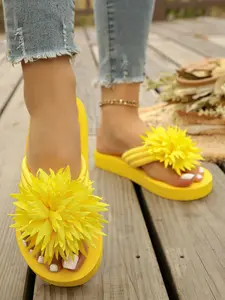 Women's Knitted Slippers with Decorative Pattern, Comfortable & Stylish Footwear, Perfect for Daily Wear, Trendy Ladies' Shoes