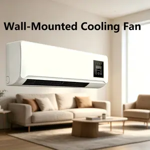 Portable Wall-Mounted Cooling Fan, No-Drill Install, Quiet Energy Efficient Fan, Compact Space-Saving Air Fan, for Living Room Bedroom Dorm Apartment, Adjustable Angle