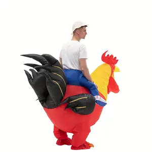 Inflatable costumes for adults, Halloween costumes for women, men cock riding on chicken costume, Halloween costumes, blow up costumes