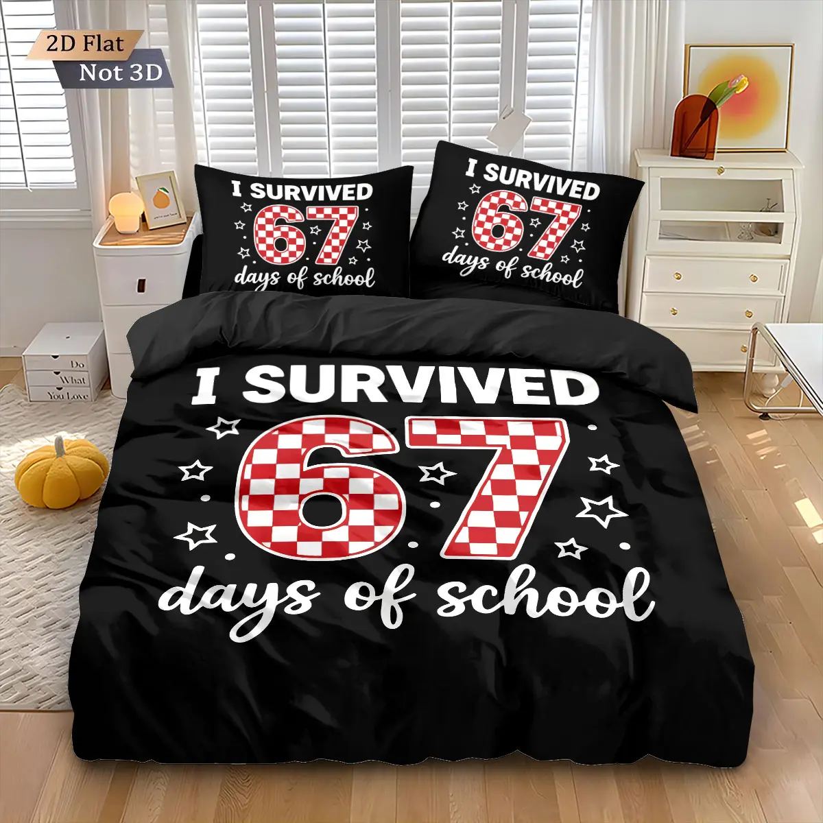 3-Piece Bedding Set with Zipper Closure, Includes Fitted Sheet & Pillowcases, Soft and Stylish Bedroom Decor
