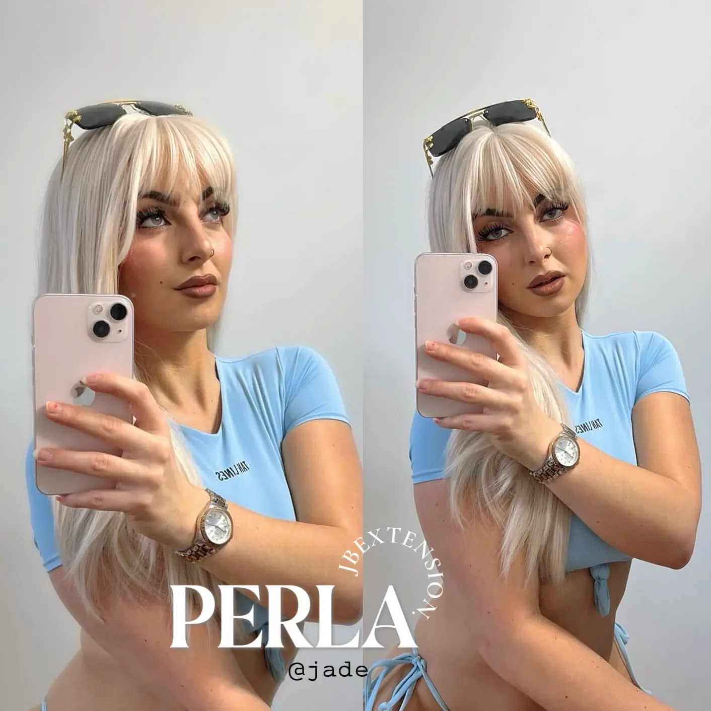 JBEXTENSION 24 Inches White Straight Wig With Bangs PERLA JBEXTENSION 24 Inches White Straight Wig With Bangs PERLA