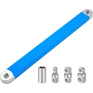 Offset Extension Wrench 15 Inch Impact Ratchet Wrench Set with 1/2", 1/4" and 3/8" Square Adapters Drive Socket for Small Place