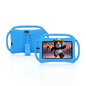 7-inch tablet, Android, high-definition screen, detachable silicone case, educational and entertainment multifunctional all-in-one machine (without adapter), the best gift choice for Christmas and birthdays, red/blue